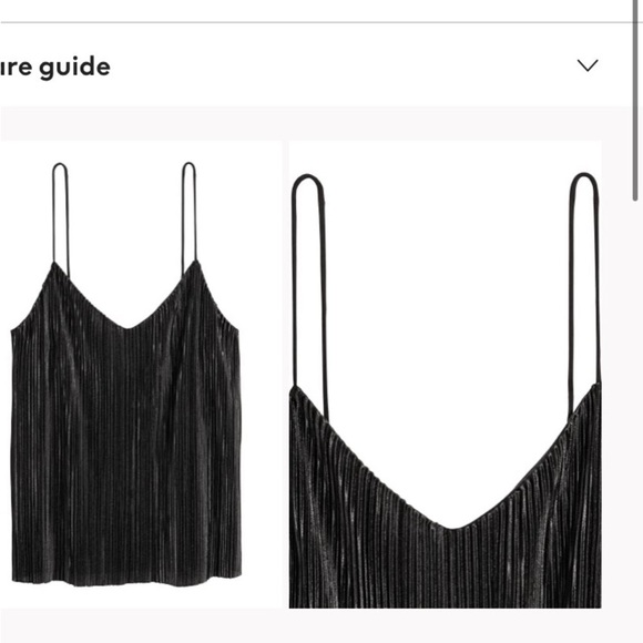 H&M Pleated strappy top black Sz S - Picture 3 of 7